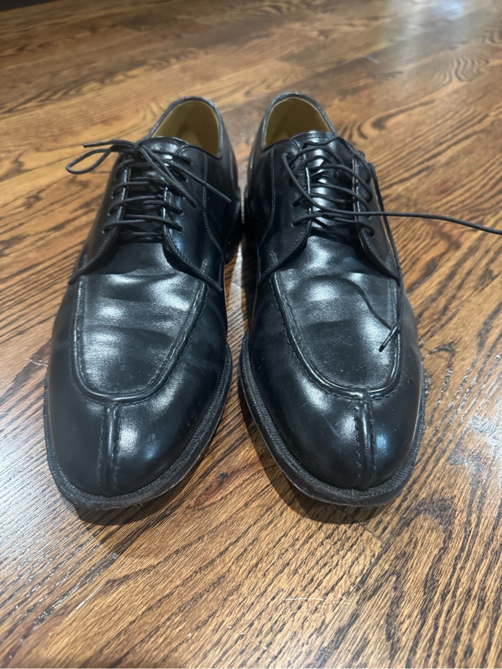 Johnston & Murphy Black Leather Derby Shoes
